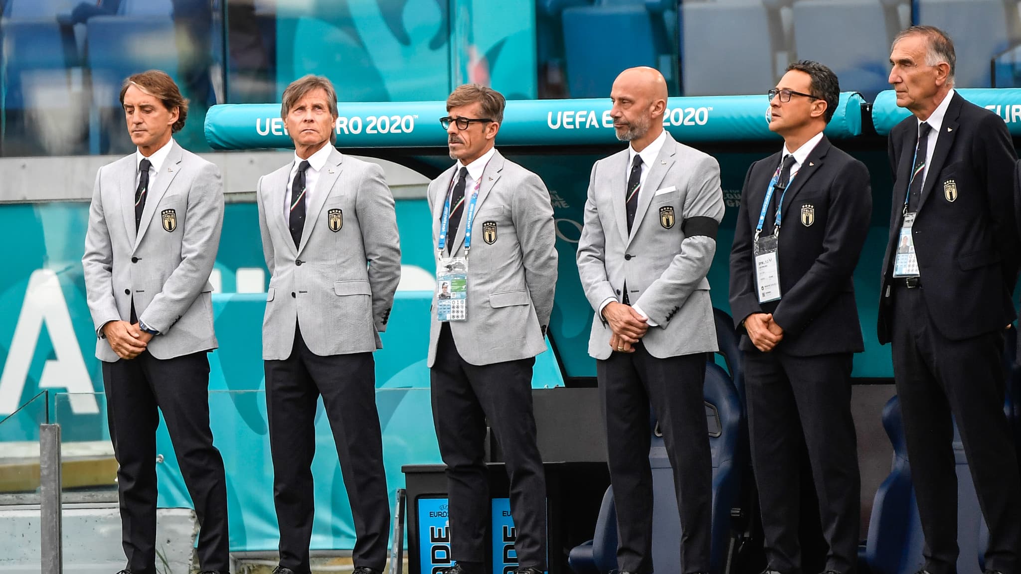 Roberto Mancini et le staff italien pendant l'Euro 2021 Roberto Mancini et le staff italien pendant l'Euro 2021