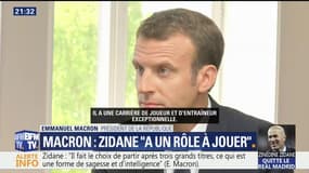 Zidane: "Je souhaite qu'il puisse jouer un rôle pour le pays", réagit Macron