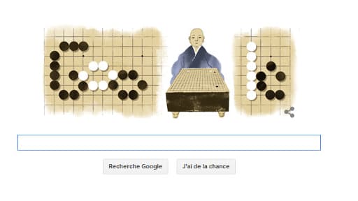 Google consacre un Doodle  à Honinbo Shusaku, qui a décroché le titre de "Saint du Go".