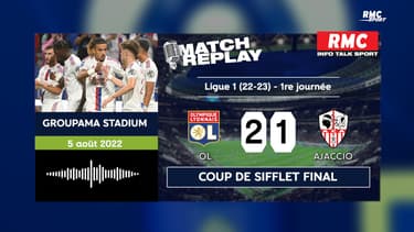 OL 2-1 Ajaccio : Les Gones vainqueurs en ouverture du championnat… Le goal replay du match avec les commentaires RMC