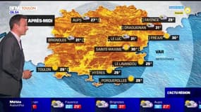 Météo Var: un temps très lourd avec quelques averses orageuses dans l'arrière-pays, jusqu'à 31°C à Draguignan