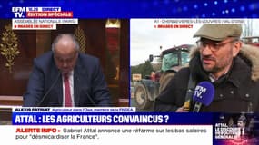 Déclaration de politique générale: "Gabriel Attal a pris en compte les demandes du président de la FNSEA", pour Alexis Patriat (agriculteur membre de la FNSEA)