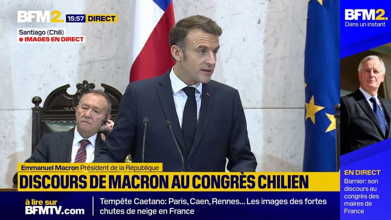 Au Chili, Emmanuel Macron prône le 