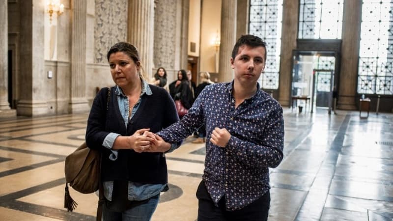 Marin arrive à la cour d'Assises de Lyon le 3 mai 2018