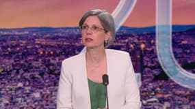 Sandrine Rousseau sur le plateau de BFMTV ce vendredi 2 mai 2025.