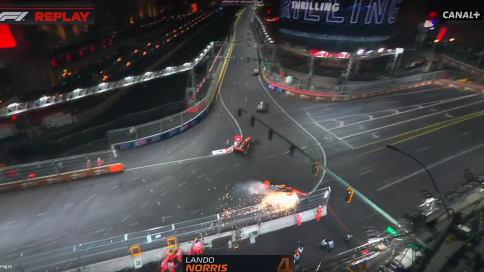 Le crash de la McLaren de Lando Norris