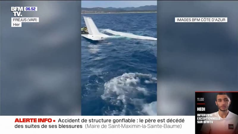 Amerrissage d'urgence d'un avion de tourisme à Fréjus: les images du sauvetage en mer des trois passagers