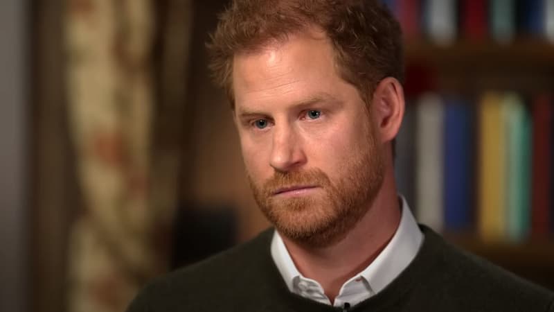 Le prince Harry durant son interview pour l'émission américaine "60 minutes"