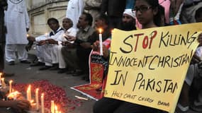 Des chrétiens pakistanais manifestent dimanche 22 septembre à Lahore contre un double attentat suicide.