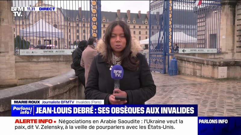 De nombreuses personnalités politiques rendent un dernier hommage à Jean-Louis Debré, dont les obsèques se déroulent aux Invalides