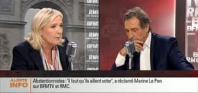 Marine Le Pen face à Jean-Jacques Bourdin en direct