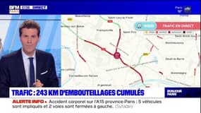 A15: cinq véhicules accidentés près de Sannois, la circulation perturbée