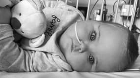 Mathéo, 2 ans et demi, a subi une double greffe foie et rein, à l'hôpital Necker, à Paris, le 1er septembre 2024, photo non datée