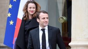 Axelle Lemaire et Emmanuel Macron sur le perron de l'Elysée le 10 décembre 2014.