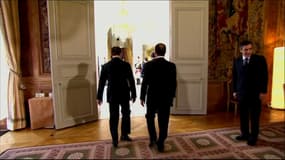 La passation de pouvoir entre Sarkozy et Hollande en 2007
