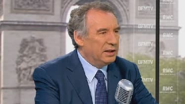 Le président du MoDem François Bayrou sur le plateau de BFMTV, le 15 mai 2013