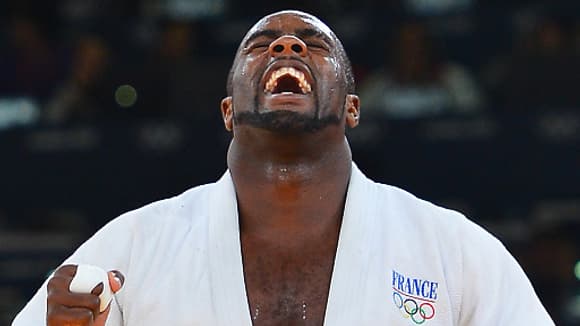 Teddy Riner exulte au moment de son sacre, samedi.