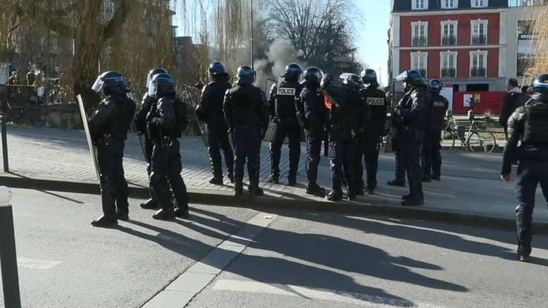 Réforme des retraites: des tensions en fin de manifestation à Rennes, 13 personnes interpellées