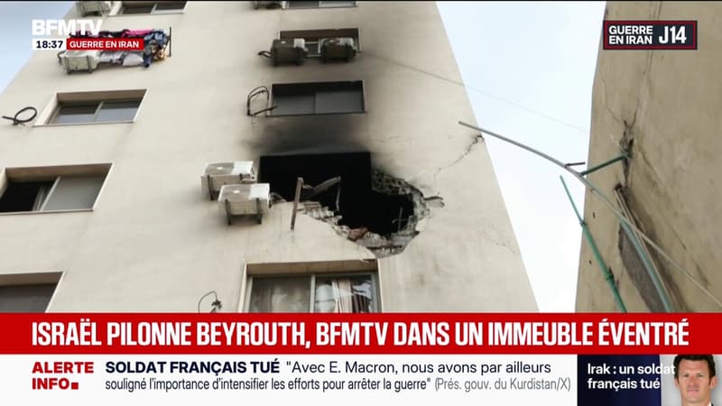 Israël intensifie sa stratégie au Liban, BFMTV a pu s'approcher d'un immeuble éventré