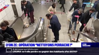 Lyon: Pierre Oliver ramasse les déchets au centre d'échanges de Perrache 