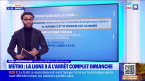 La ligne 9 du métro parisien à l'arrêt complet dimanche
