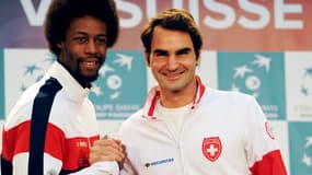 Gaël Monfils et Roger Federer