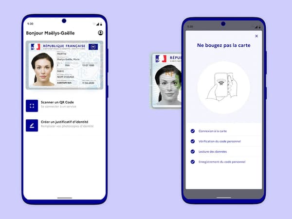 Captures d'écran de l'application France Identité