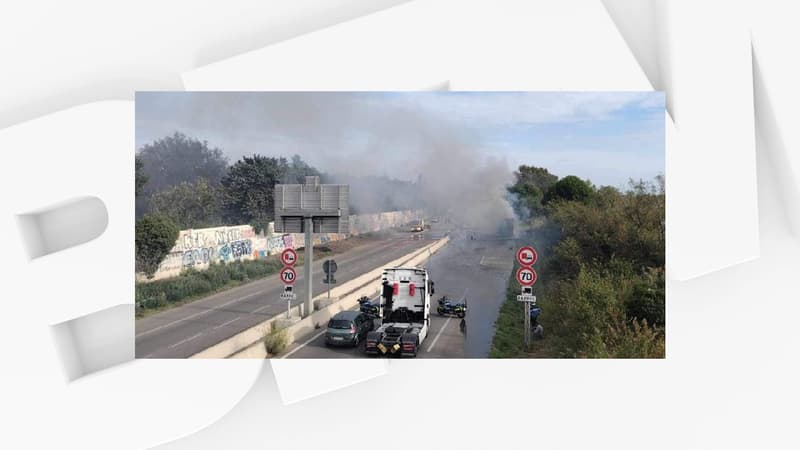 Incendie sur la RN113
