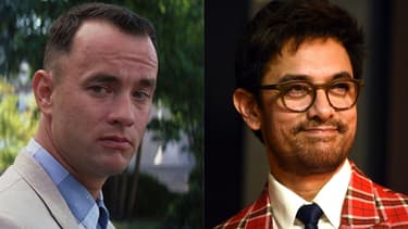 Tom Hanks dans le rôle de Forrest Gump et Aamir Khan, star du remake bollywoodien
