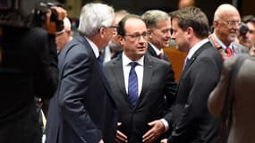 Jean-Claude Juncker, François Hollande, et Matteo Renzi mercredi lors du sommet à Bruxelles.