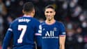 Achraf Hakimi et Kylian Mbappé lors du 8e de finale aller de Ligue des champions face au Real.