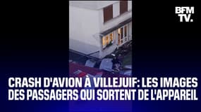 Crash d'avion à Villejuif: les images du pilote qui s'extirpe de l'engin avant de porter secours aux passagers 