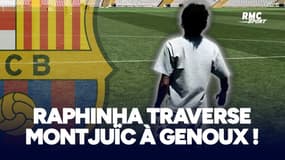 FC Barcelone : Raphinha traverse Montjuïc à genoux pour célébrer son titre de champion d’Espagne !