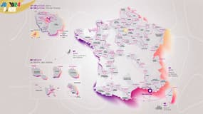 La carte du parcours de la flamme olympique en France avant les JO de Paris 2024