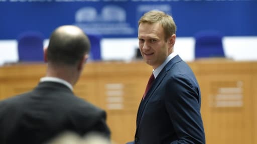 L'opposant russe Alexeï Navalny avant une audience à la Cour européenne des droits de l'Homme (CEDH), le 15 novembre 2018 à Strasbourg