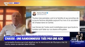 Thierry Coste, lobbyiste de la chasse, déplore "un drame" après la mort d'une jeune randonneuse dans le Cantal dans un accident de chasse