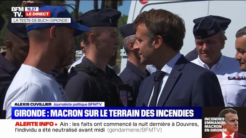 EN DIRECT - Emmanuel Macron en déplacement en Gironde, sur le terrain des incendies