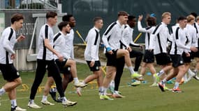 Les joueurs du Sturm Graz à l'entraînement, à Graz le 6 mars 2024
