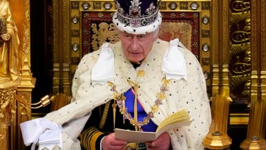Le roi Charles III face au Parlement britannique, à Londres le 7 novembre 2023
