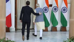 Emmanuel Macron et le Premier ministre indien Narendra Modi (image d'illustration). 