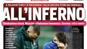 "En enfer", la une du Corriere dello Sport