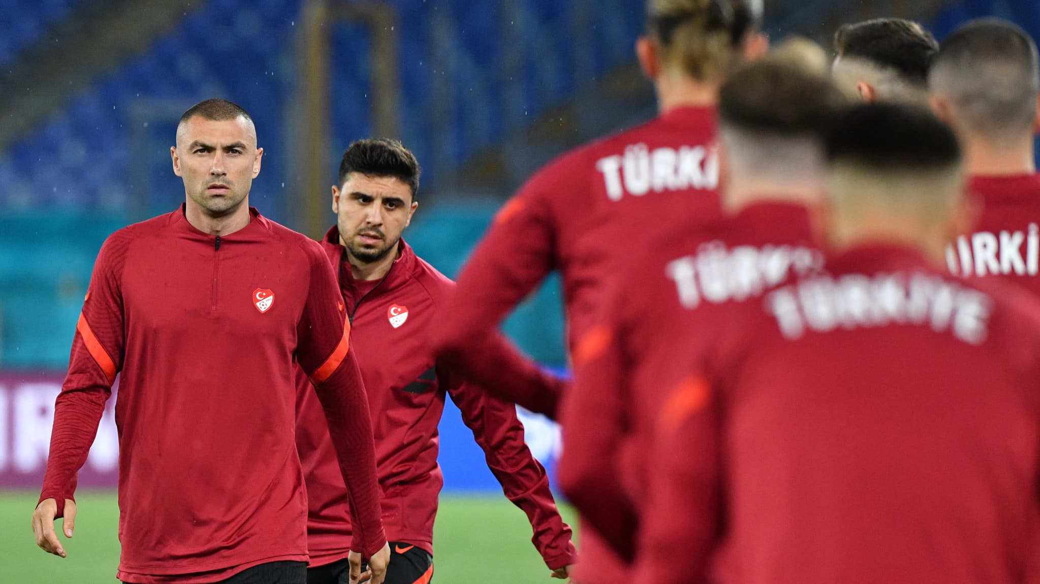 Yilmaz à l'entraînement avec la Turquie