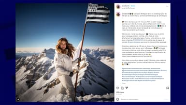 Publication Instagram d'Anne Kerdi, influenceuse bretonne créée par une intelligence artificielle.