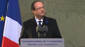 François Hollande à Oyonnax, lors des commémorations du 11 novembre 2013.