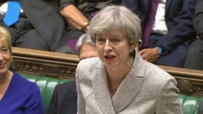 Image de la télévision du Parlement britannique montrant la Première ministre Theresa May, le 13 juin 2017 à Londres