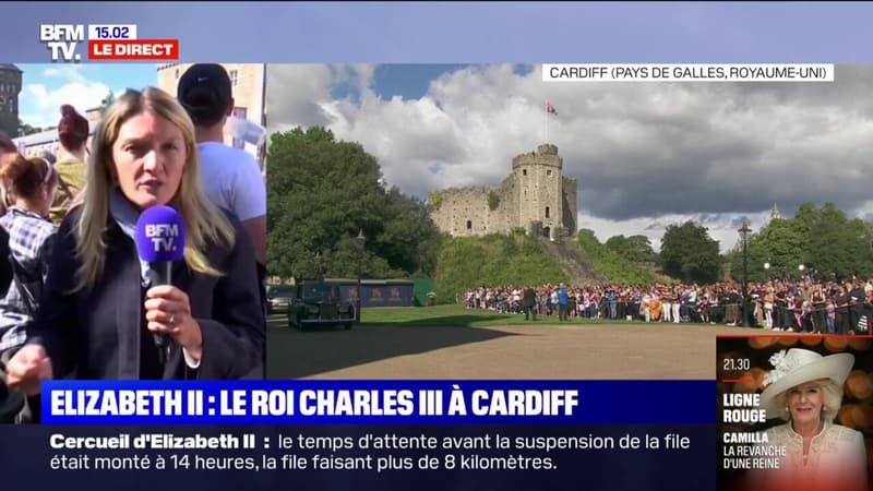Royaume-Uni: des pancartes hostiles à la monarchie devant le château de Cardiff