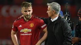 Luke Shaw et José Mourinho, le 27 août 2018