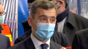 Gérald Darmanin en déplacement à Boulogne-sur-Mer, dans le Pas-de-Calais, le 7 mars 2021