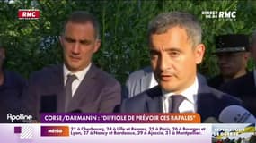 Orages en Corse : pour Gérald Darmanin, "il était difficile de prévoir ces rafales"