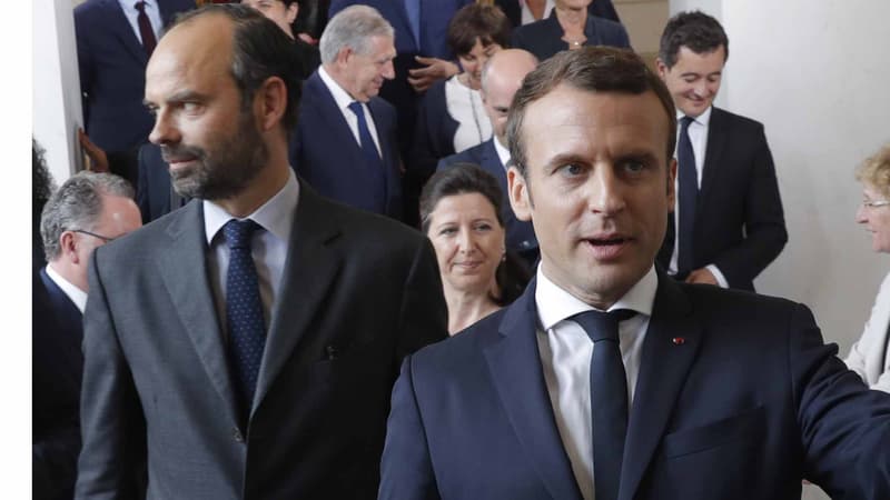 Emmanuel Macron, Edouard Philippe, le jour de la présentation du gouvernement, le 18 mai 2017.